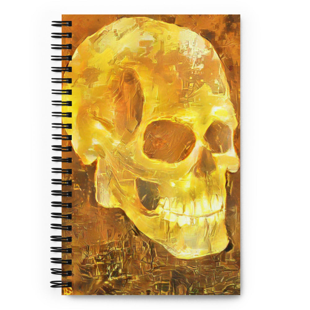Golden Skull Spiral notebook